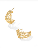 Kendra Scott Krista Lace Huggie Earrings Gold