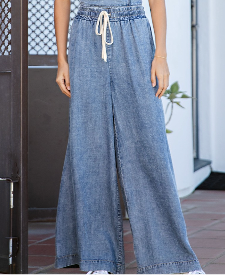 Mineral Washed Pants Denim