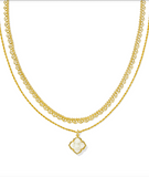 Kendra Scott Mallory Rose Gold Multi Strand Necklace Ivory Mother of Pearl.