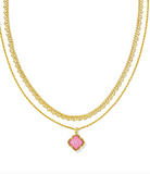 Kendra Scott Mallory Rose Gold Multi Strand Necklace Blush Ivory Mother of Pearl