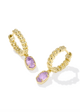Kendra Scott  Emilie Gold Huggie Earrings Purple Amethyst