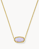 Kendra Scott Elisa Gold Short Pendant Necklace Lilac Kyocera Opal