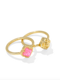 Mallory Rose Gold Ring Set Blush Ivory Mother of Pearl