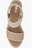 Mia Baylee Wedge Sandal Ecru