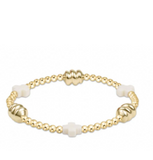E Newton Signature Cross Admire Gold 3mm Bracelet Off White