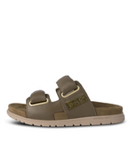 Woden Lisa Leather Sandal Olive