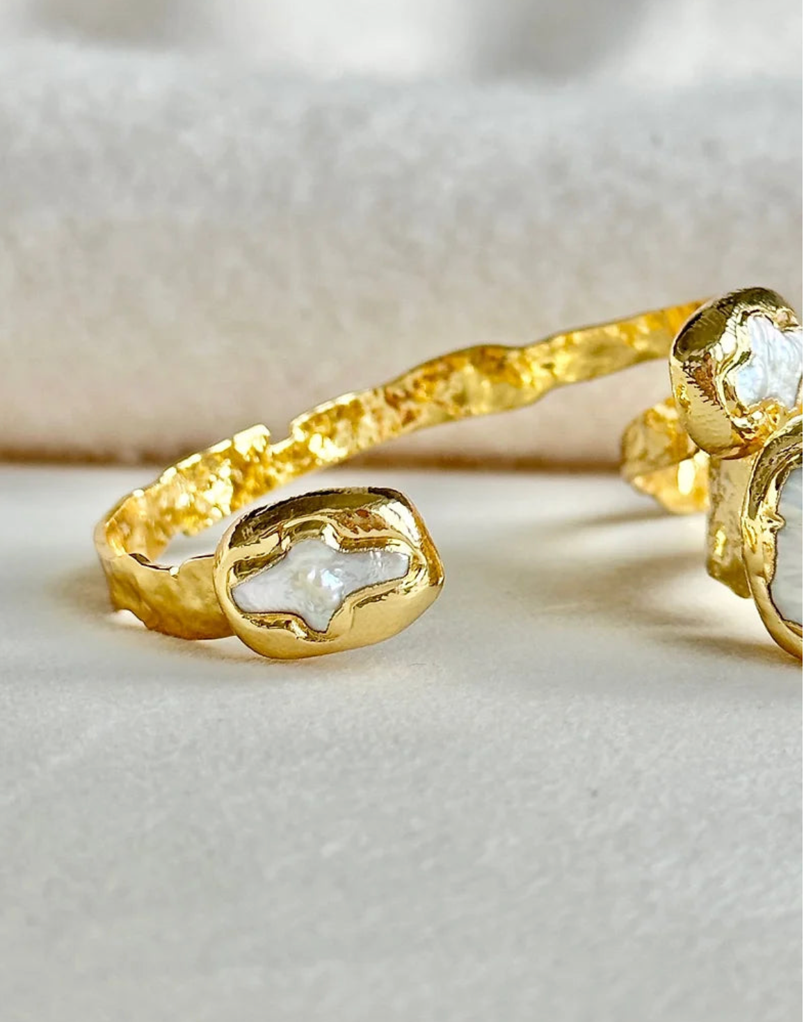 Easton Elle Misty Cuff Pearl Cross Bracelet