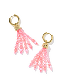 Kendra Scott Sylvia Gold Pink Chalcedony Huggie Earrings