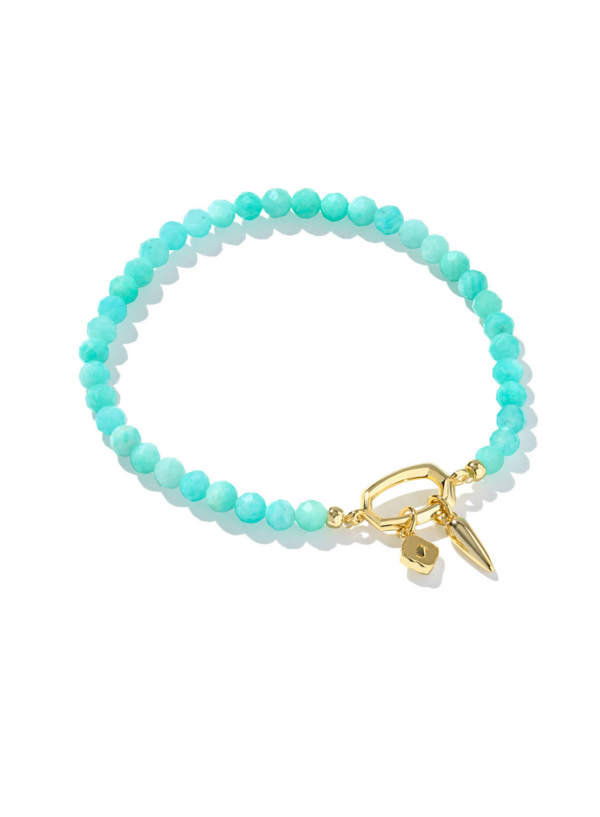 Kendra Scott Sylvia Gold Teal Amazonite Stretch Bracelet