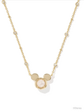 Kendra Scott Mickey Mouse Pendant Necklace Gold White Pearl
