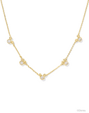 Kendra Scott Mickey Mouse Strand Necklace Gold White Crystal