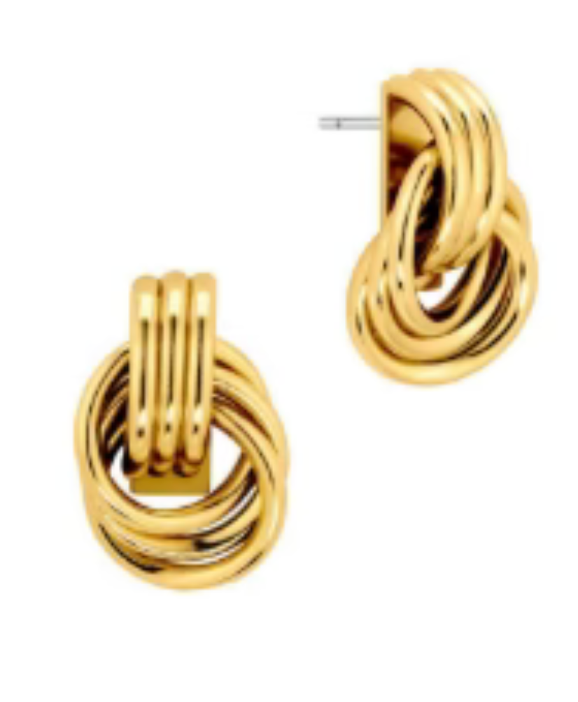 She's A Knockout Cassie Knocker Post Back Earrings Gold