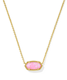 Kendra Scott Elisa Gold Short Pendant Necklace in Carnation Kyocera Opal