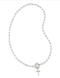 Kendra Scott Cross Silver Link and Chain Necklace
