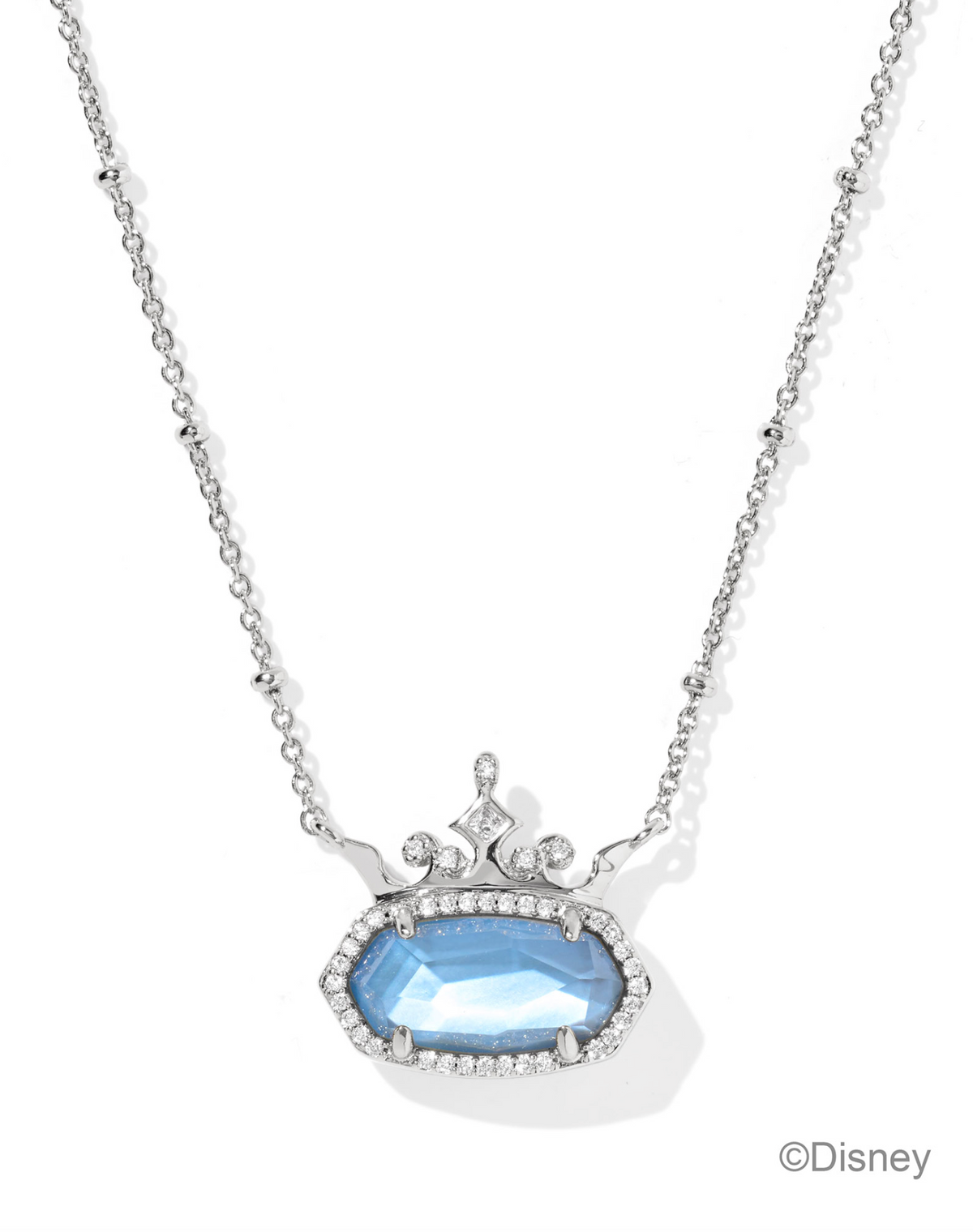 Disney | Kendra Scott Elisa Princess Silver Short Pendant Necklace Silver Blue Mother of Pearl