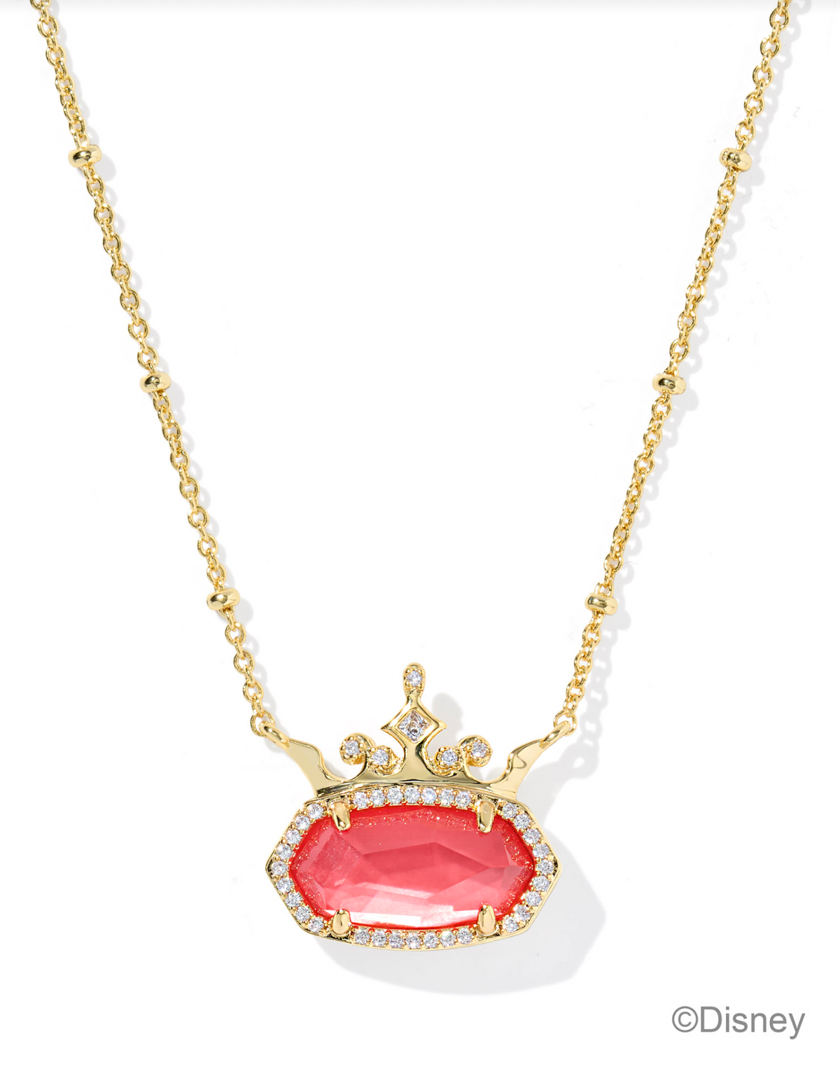 Disney | Kendra Scott Elisa Princess Gold Short Pendant Necklace Gold Dark Peach Mother of Pearl