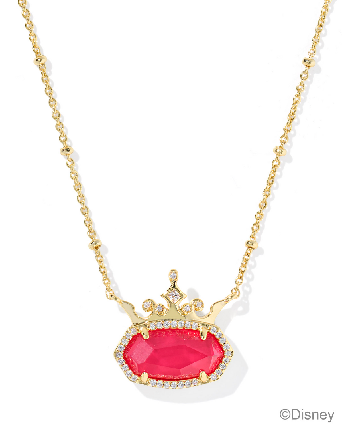 Disney | Kendra Scott Elisa Princess Gold Short Pendant Necklace Gold Dark Pink Mother of Pearl