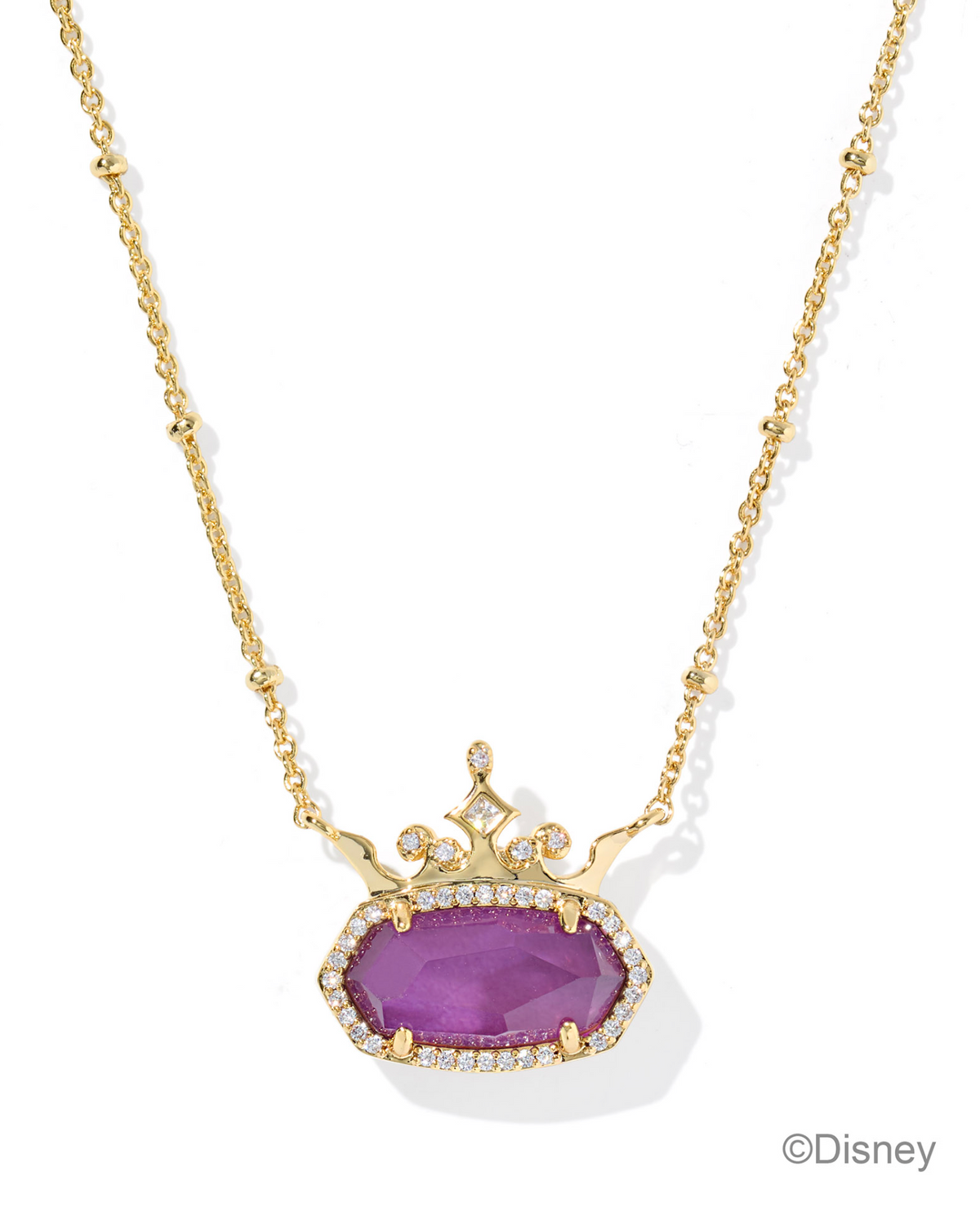 Disney | Kendra Scott Elisa Princess Gold Short Pendant Necklace Gold Mauve Mother of Pearl