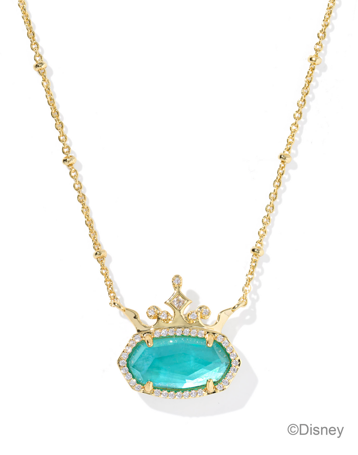 Disney | Kendra Scott Elisa Princess Gold Short Pendant Necklace London Blue Illusion