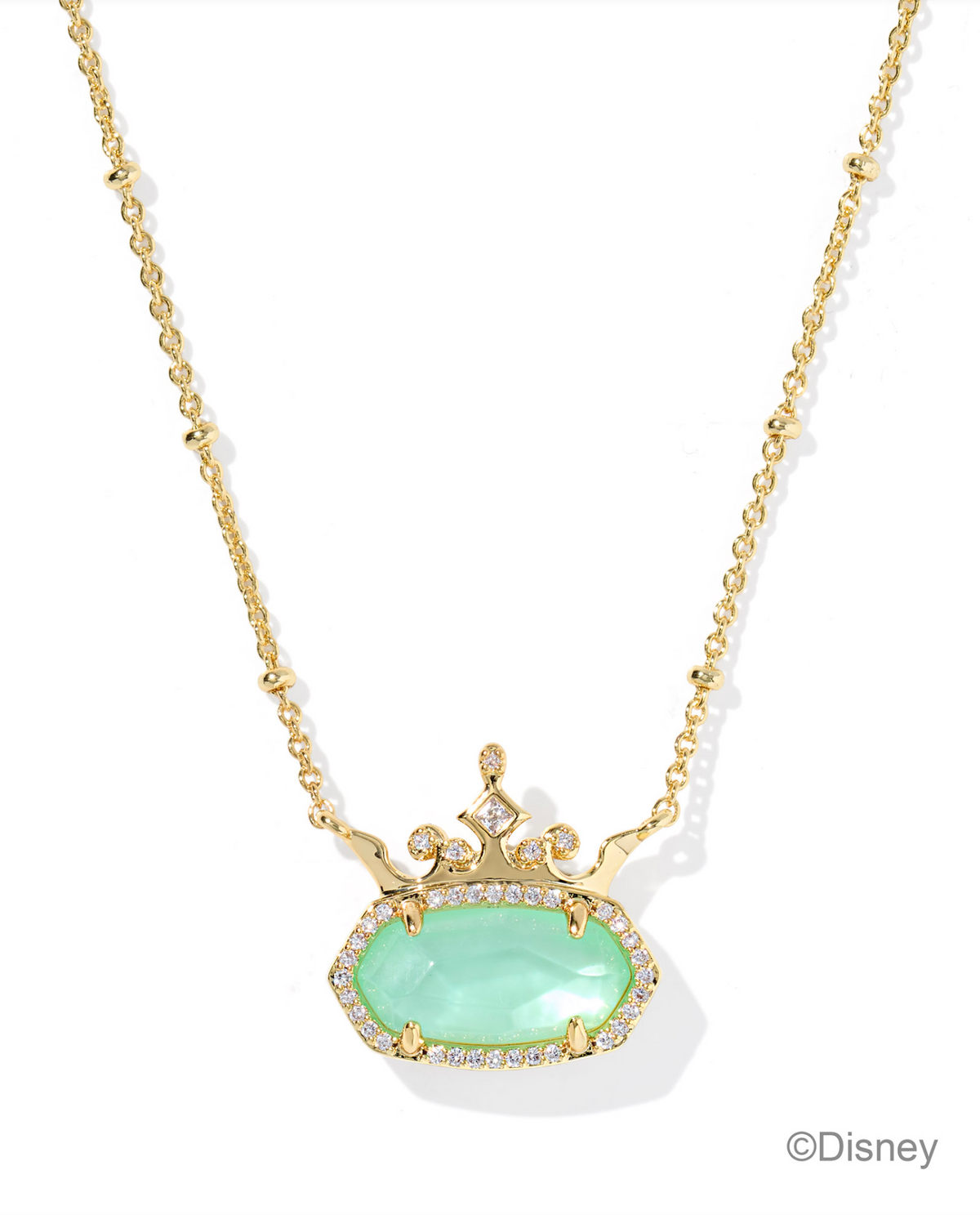 Disney | Kendra Scott Elisa Princess Gold Short Pendant Necklace Gold Lt Green Mother of Pearl
