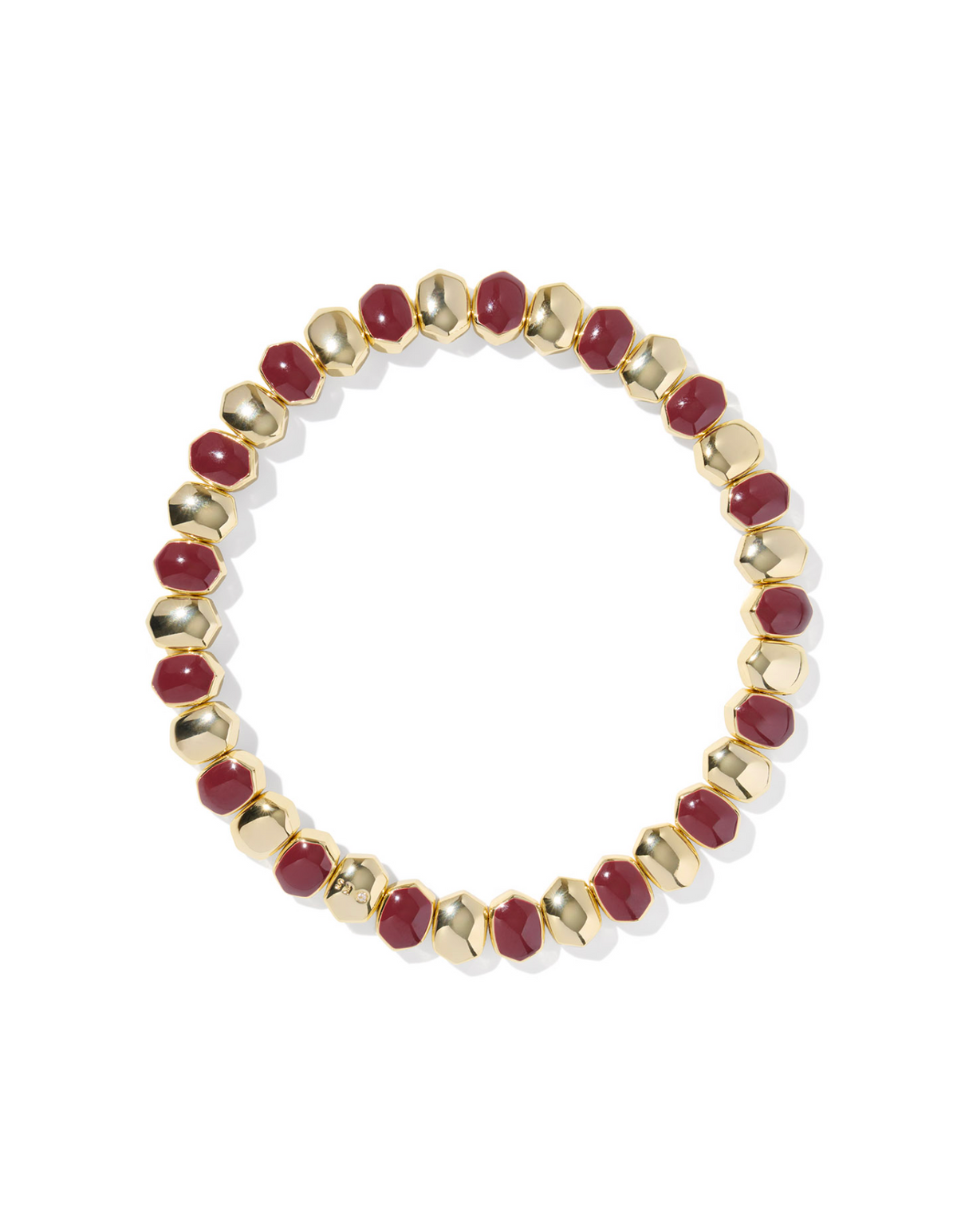 Kendra Scott Daphne Enamel Gold Stretch Bracelet Burgundy