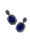 Kendra Scott Daphne Enamel Frame Gold Drop Earrings Navy Mother of Pearl