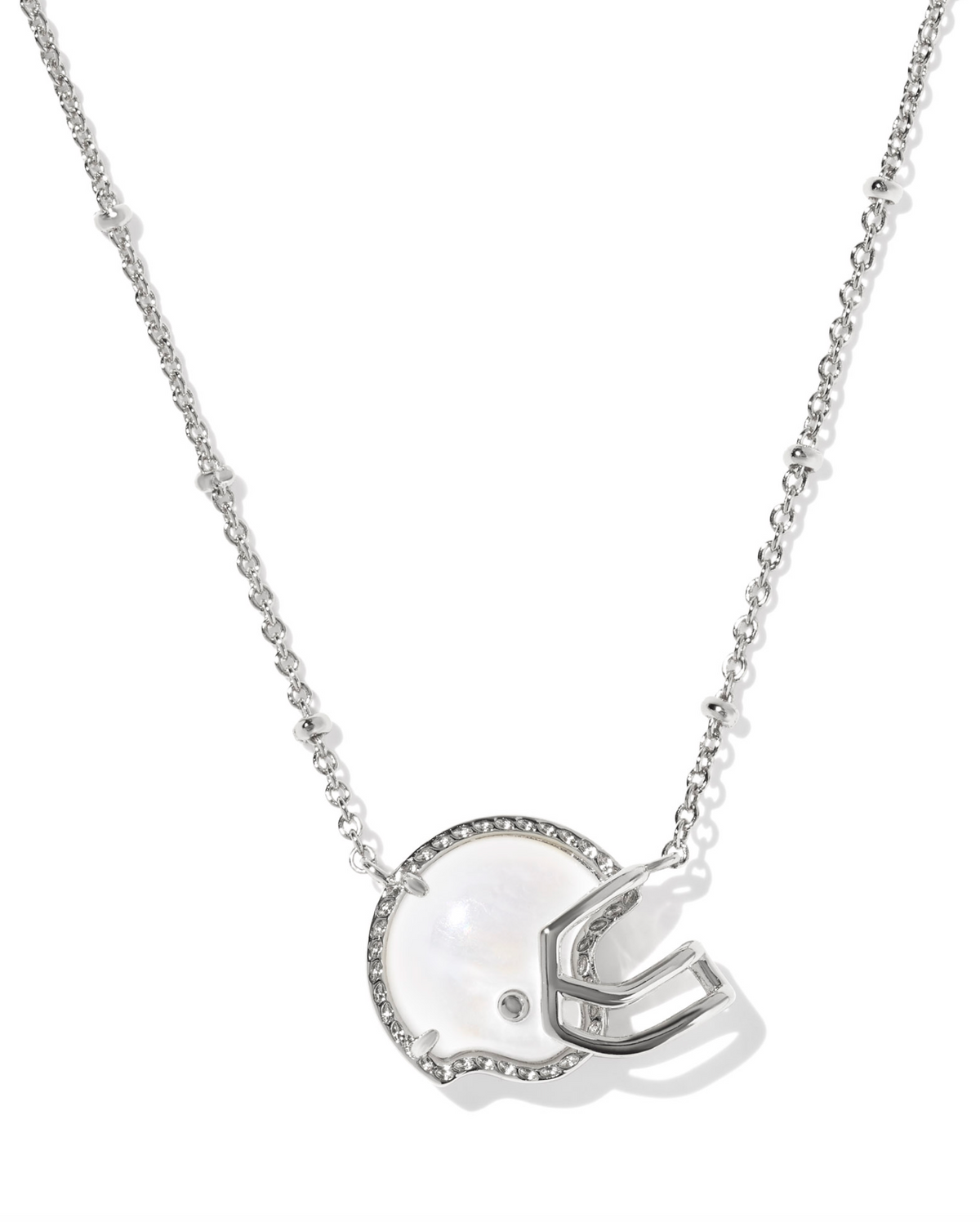 Kendra Scott Football Helmet Silver Short Pendant Necklace