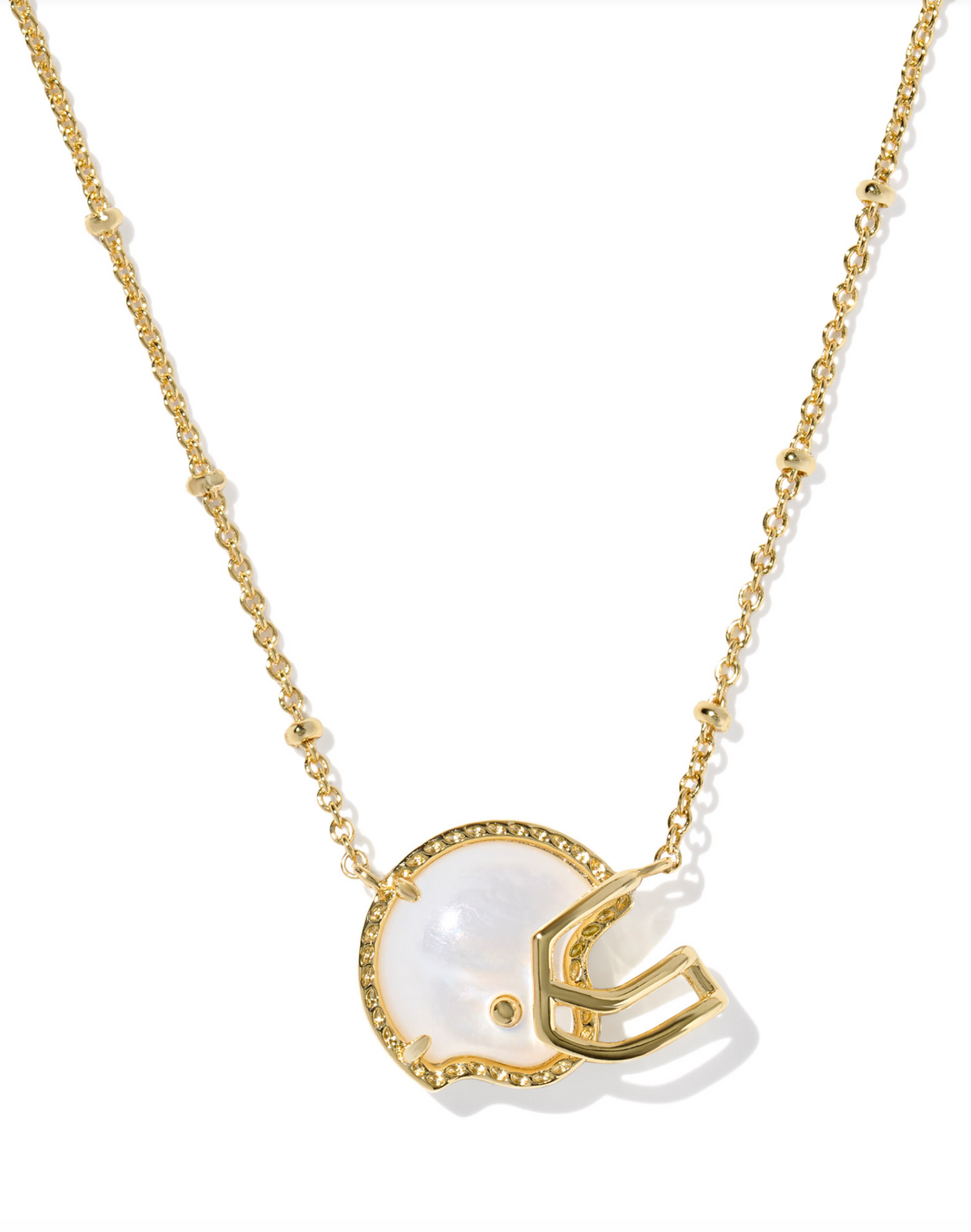 Kendra Scott Football Helmet Gold Short Pendant Necklace