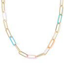 Kendra Scott Ainsley Gold Convertible Chain Necklace Multi Mix Enamel