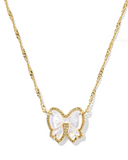 Kendra Scott Haley Gold Bow Short Pendant Necklace Ivory Mother of Pearl