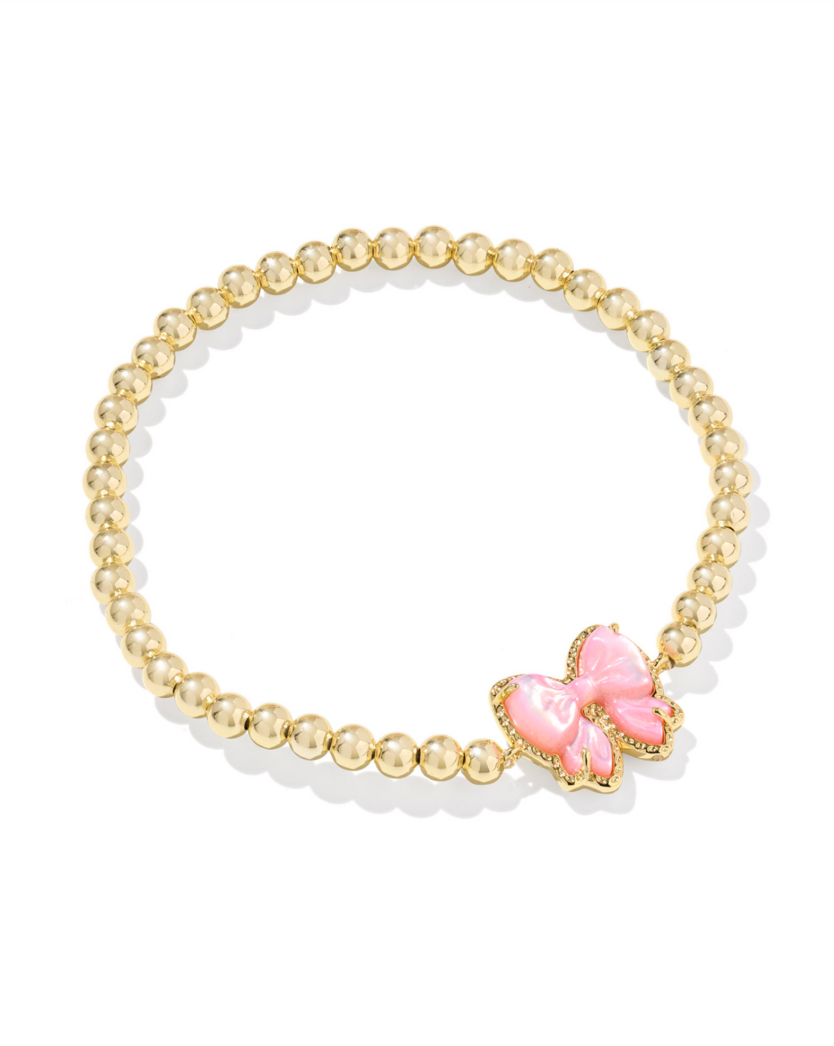 Kendra Scott Haley Gold Bow Stretch Bracelet Blush Mother of Pearl