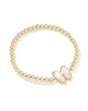 Kendra Scott Haley Gold Bow Stretch Bracelet Ivory Mother of Pearl
