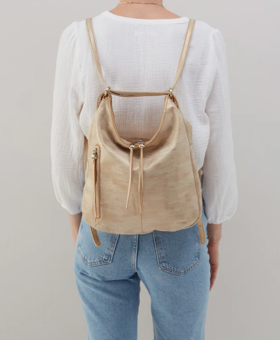 convertible leather backpack hobo Hobo Merrin Convertible Backpack Gold Leaf