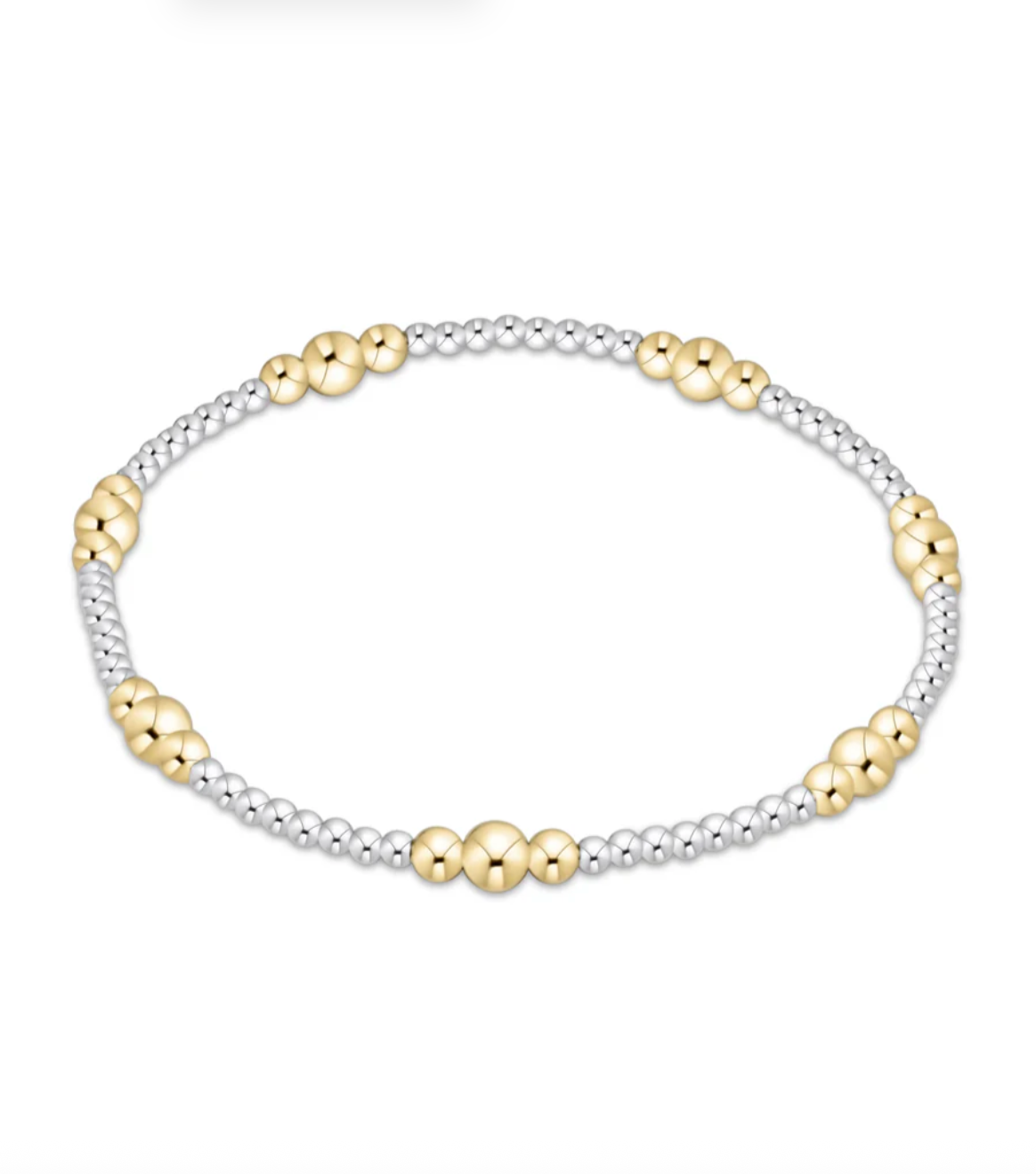 E Newton Purpose Gold 4mm Bead Bracelet Mixed Metal