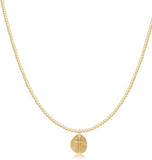 E Newton 17" Choker Classic Gold 2mm Bead - Inspire Small Gold Charm