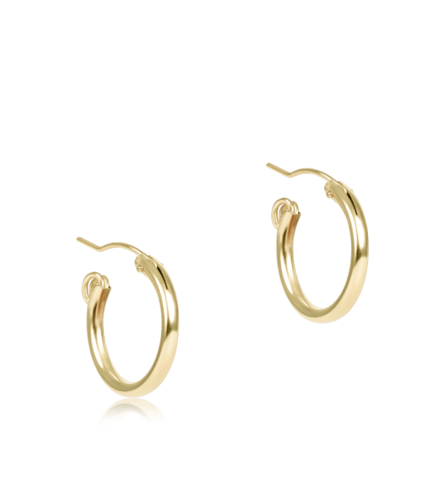 E Newton Round Gold 0.5" Hoop Earrings Smooth
