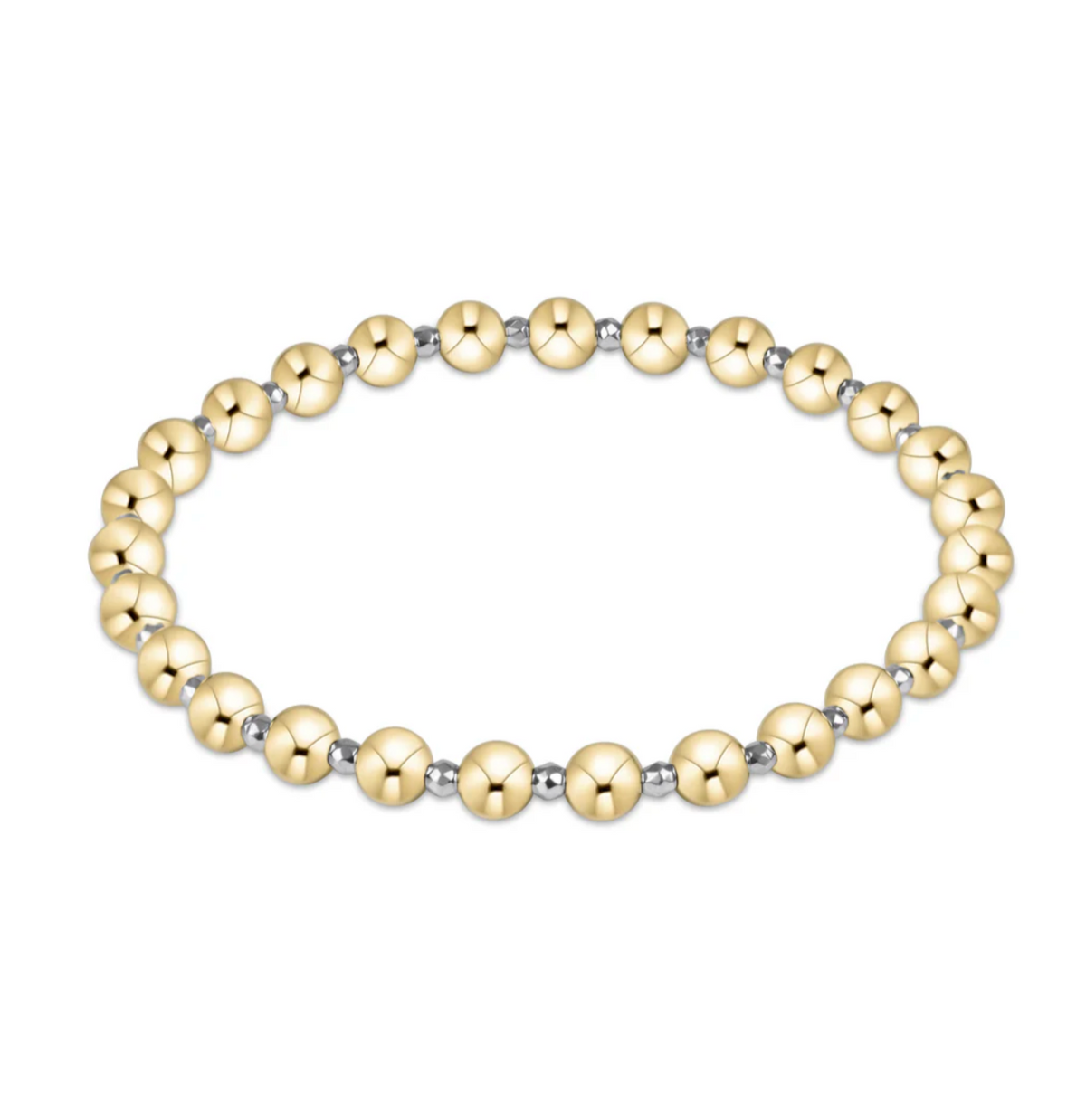 E Newton Bright Silver Faceted Hematite Grateful Pattern 5mm Bead Bracelet