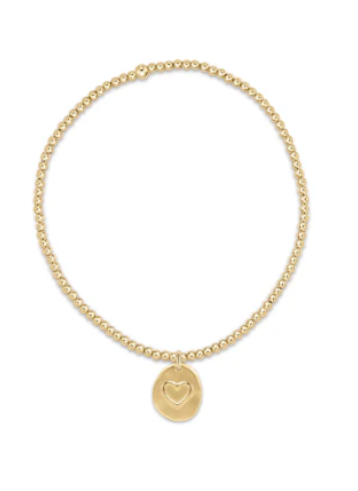 E Newton Classic Gold 2mm Bead Bracelet Inspire Love Small Gold Charm