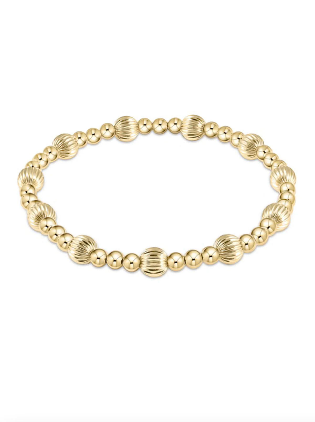 E Newton Dignity Sincerity Pattern Bead Bracelet Gold (various sizes)
