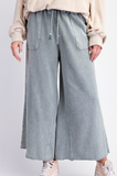 Tyler Wide Leg Pant Faded Grey Teal
