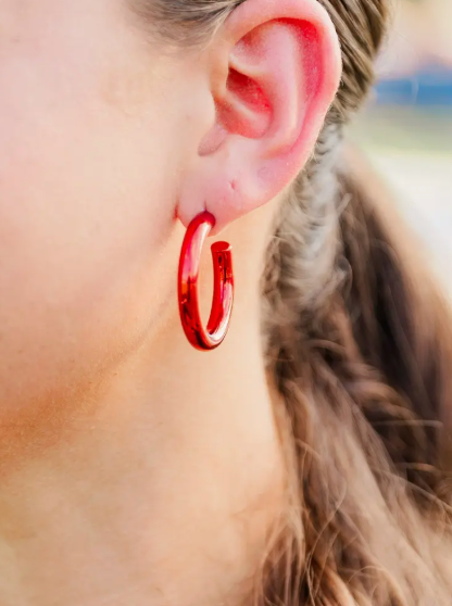 Taylor Shaye Gameday Metallic Hoops Red