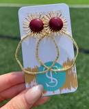 Taylor Shaye Gameday Sunburst Hoops Maroon