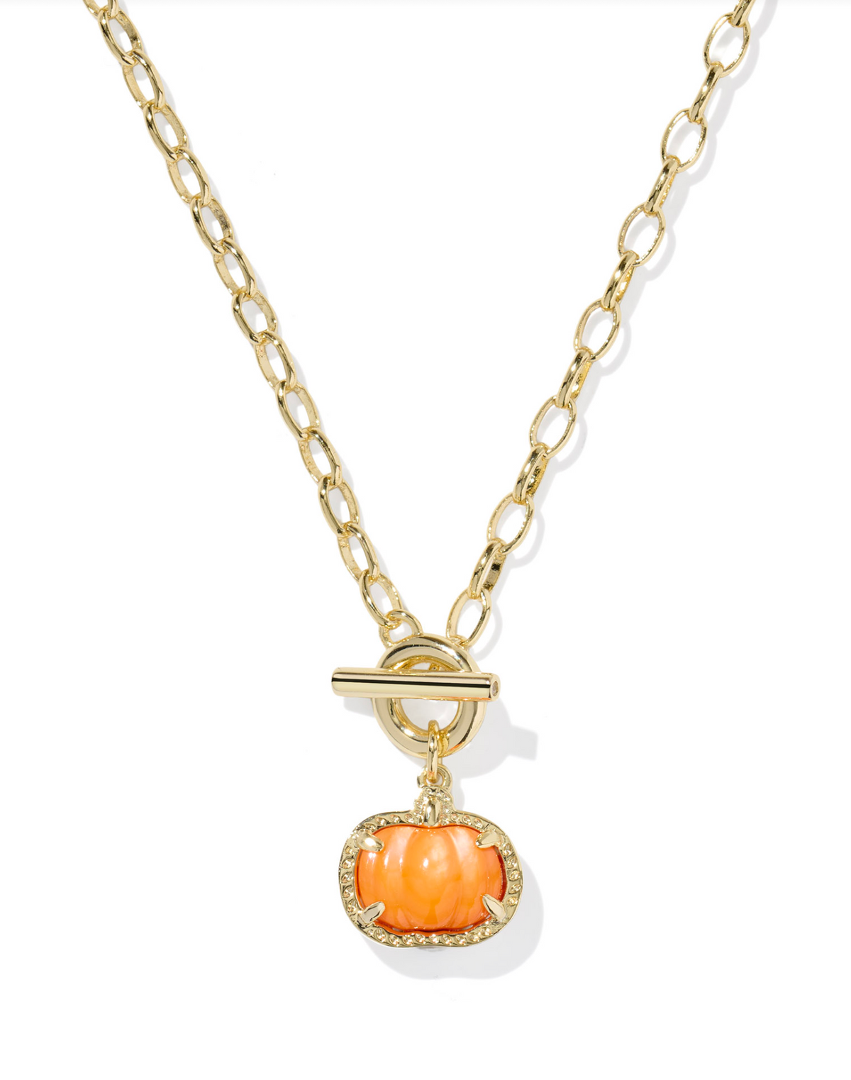 Kendra Scott Pumpkin Gold Link and Chain Necklace