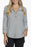 APNY Grommet Striped Pullover Black/White