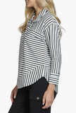APNY Grommet Striped Pullover Black/White