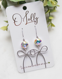 Crystal Silver Bow Earrings