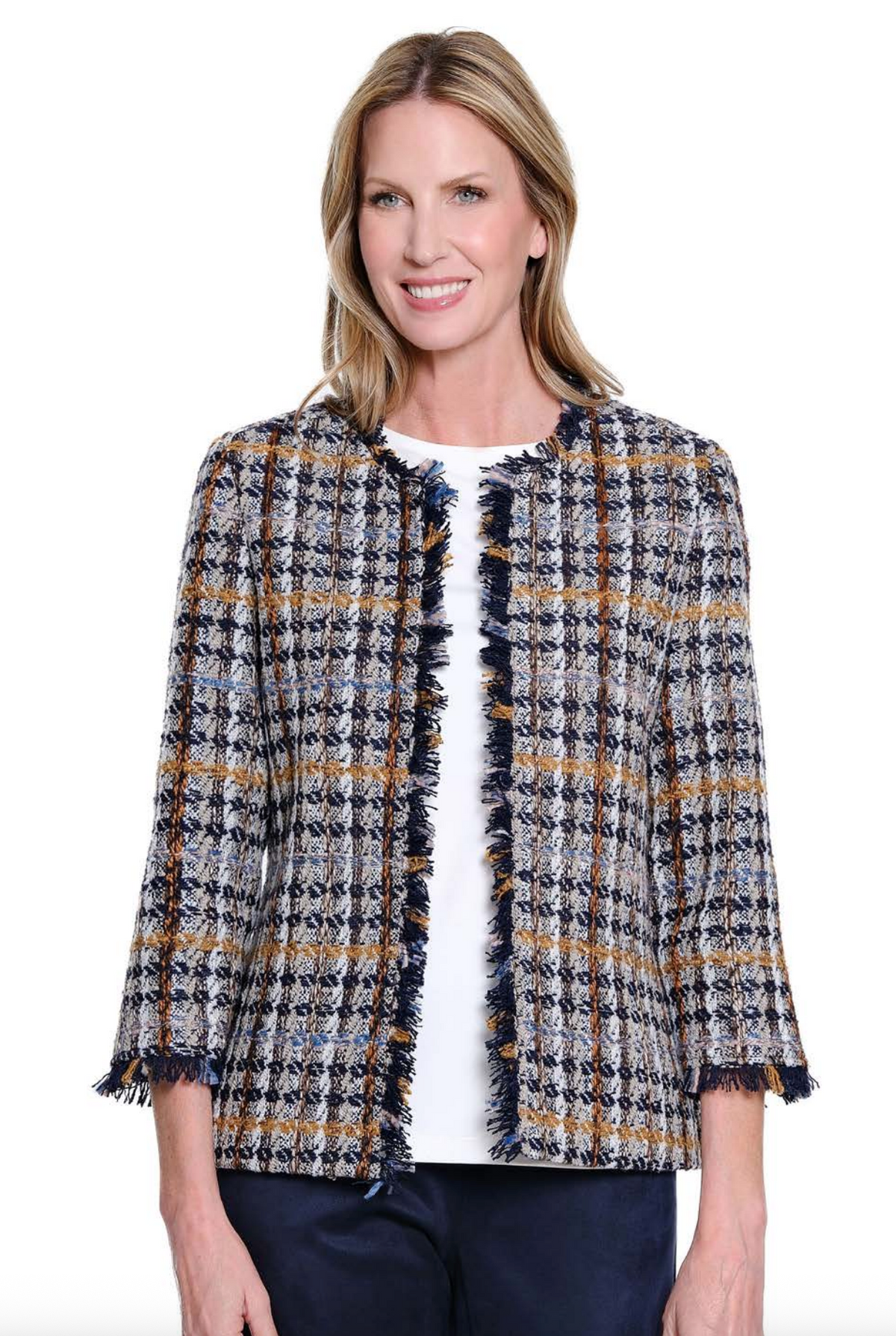 Multiples Open Front Jacket Blue