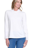 Multiples Mock Neck Top Winter White