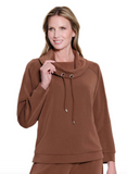 Multiples Cowl Collar Top Chocolate