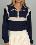 Gold Hinge AirGlyde Cropped Windbreakers Vintage Navy